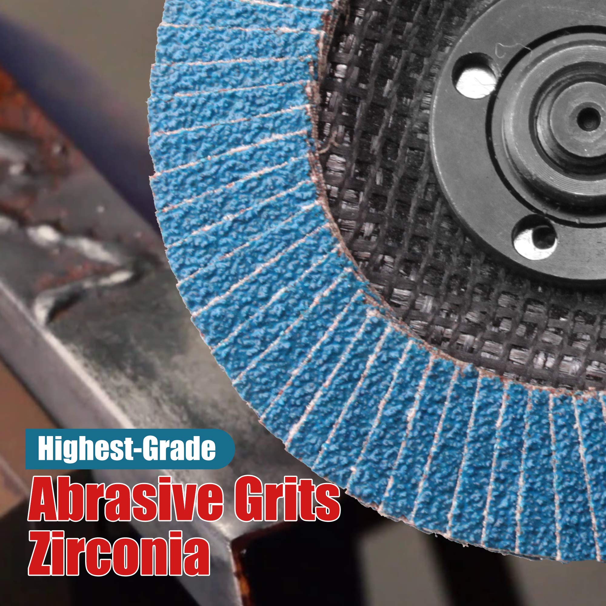 Disco de solapa de circonita T29 72FLAP de 4.5 pulgadas, grano 60, 50 unidades