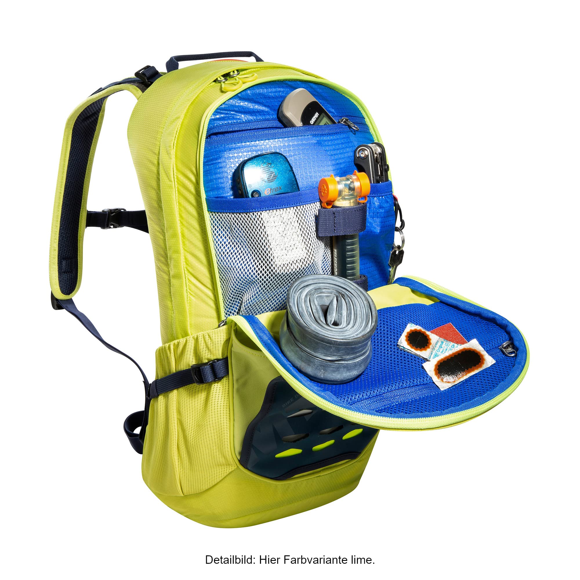 Tatonka Fahrradrucksack Bike Backpack MTB 14l - Kleiner und leichter Rucksack mit Rückenbelüftung, Regenschutz und Helmfach - 14 Liter Volumen