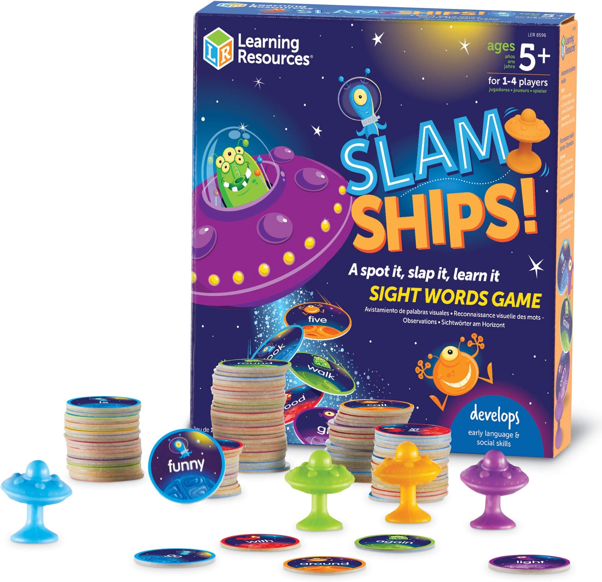 Learning Resources Slam Ships Sight Words Game, Visual, Tactile and Auditory Learning, Ages 5+