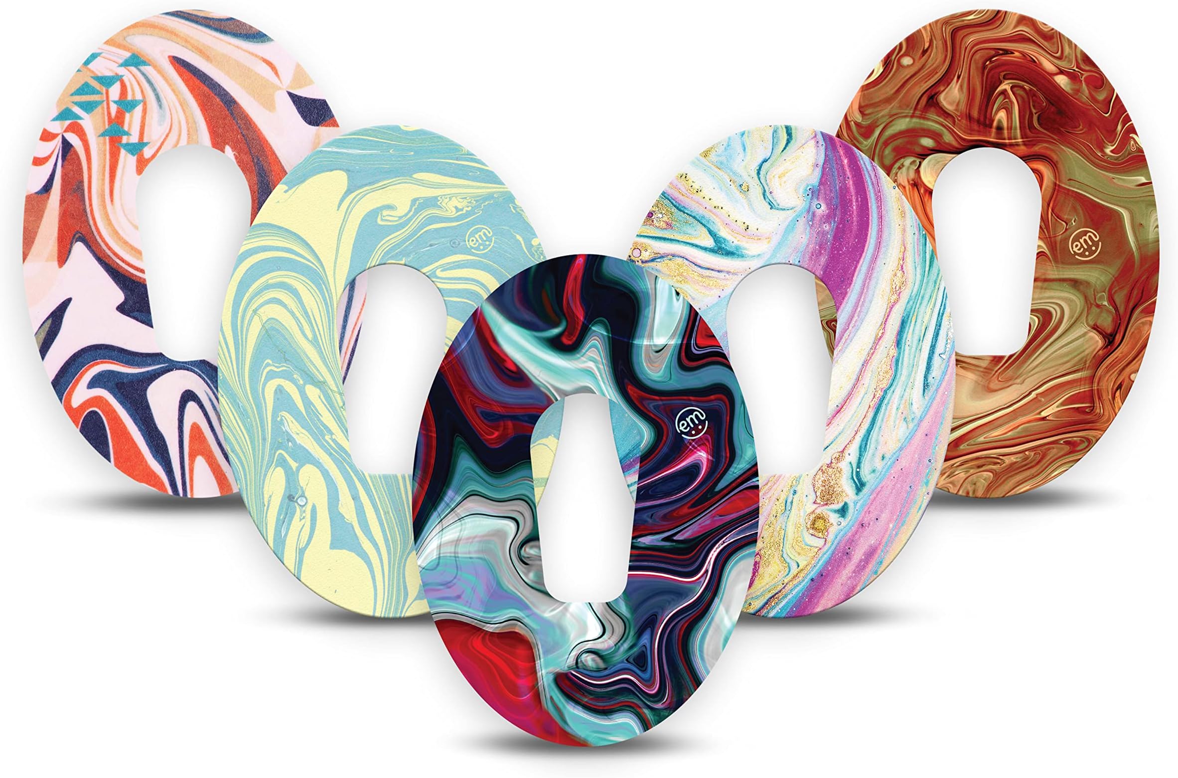 ExpressionMedAdhesive Patch for Dexcom G6 (5-Pack) - Made in The USA, Waterproof, Split Backing, CGM Tape (Super Swirl Variety Pack)