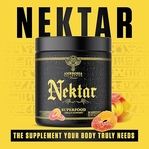 Miniatura 5 de Ambrosia Nektar - Superalimento en polvo  Suplemento de salud completo  Apoyo de órganos - Hígado, corazón y salud renal  30 porciones (caramelo de