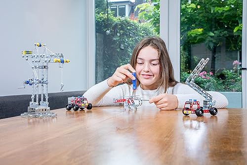 Miniatura 2 de Eitech Kit de construcción de grúa motorizada de lujo de la serie exclusiva, introducción a la ingeniería y el aprendizaje STEM, acero
