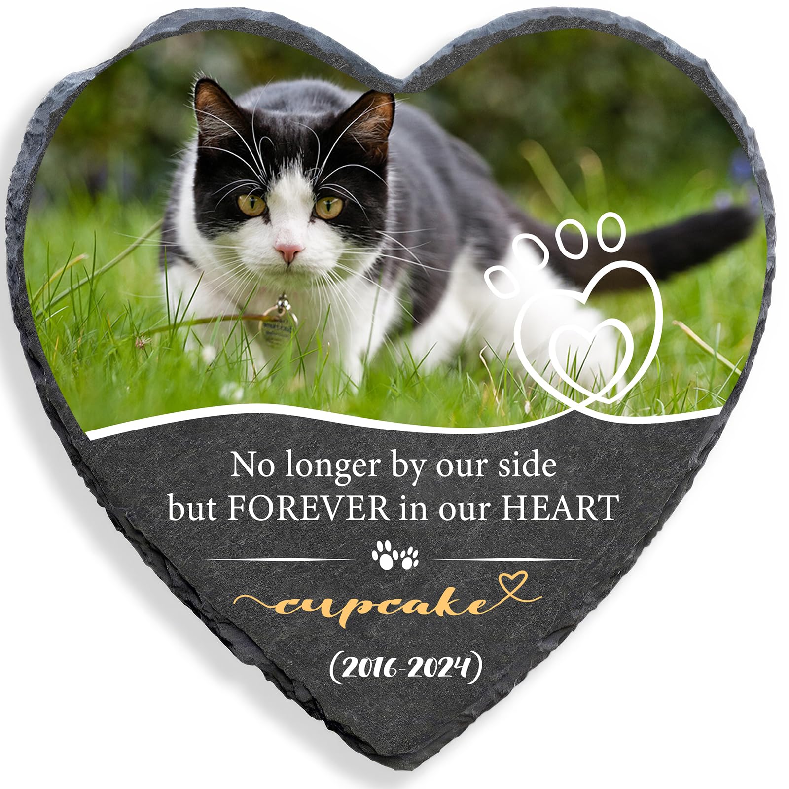 Custom Pet Memorial Stone, Personalized Pet Grave Marker Tombstone Plaque for Dogs Cats and All Pets, Sympathy Keepsake for Pet Loss, Garden or Indoor