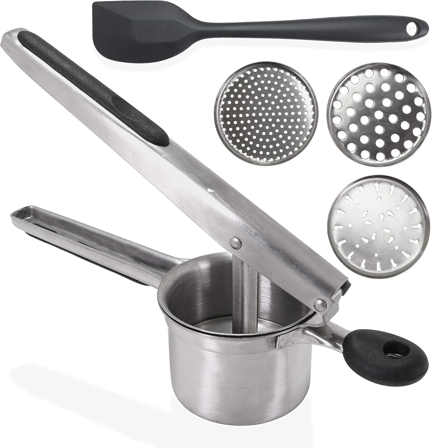 Stainless Steel potato Ricer with 3 interchangeable discs