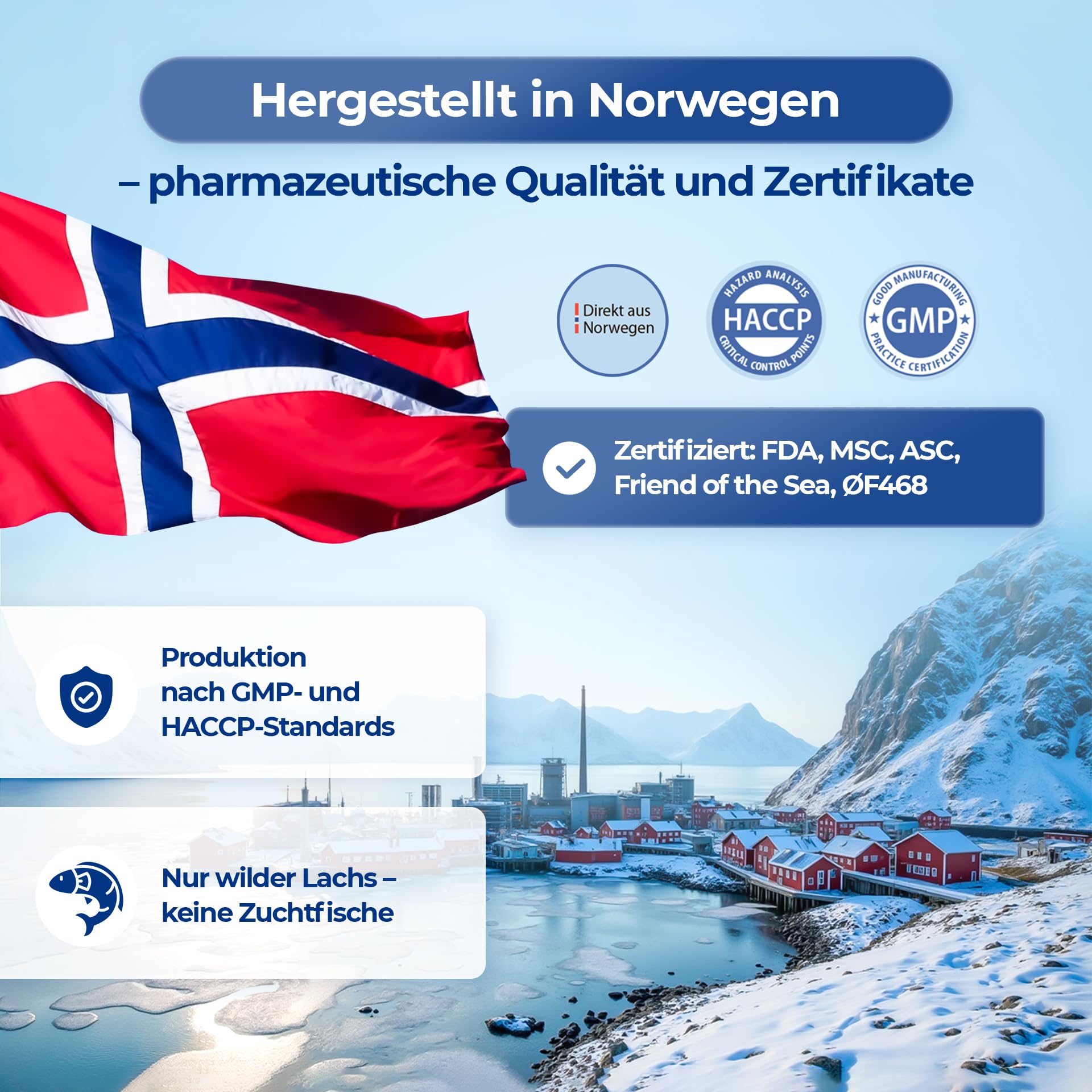 OmegaMARE Forte+ – Omega-3 Jahresvorrat (720 Kapseln) | XXXL Pack aus wildem norwegischem Fisch | mit EPA, DHA, DPA & Vitamin D3