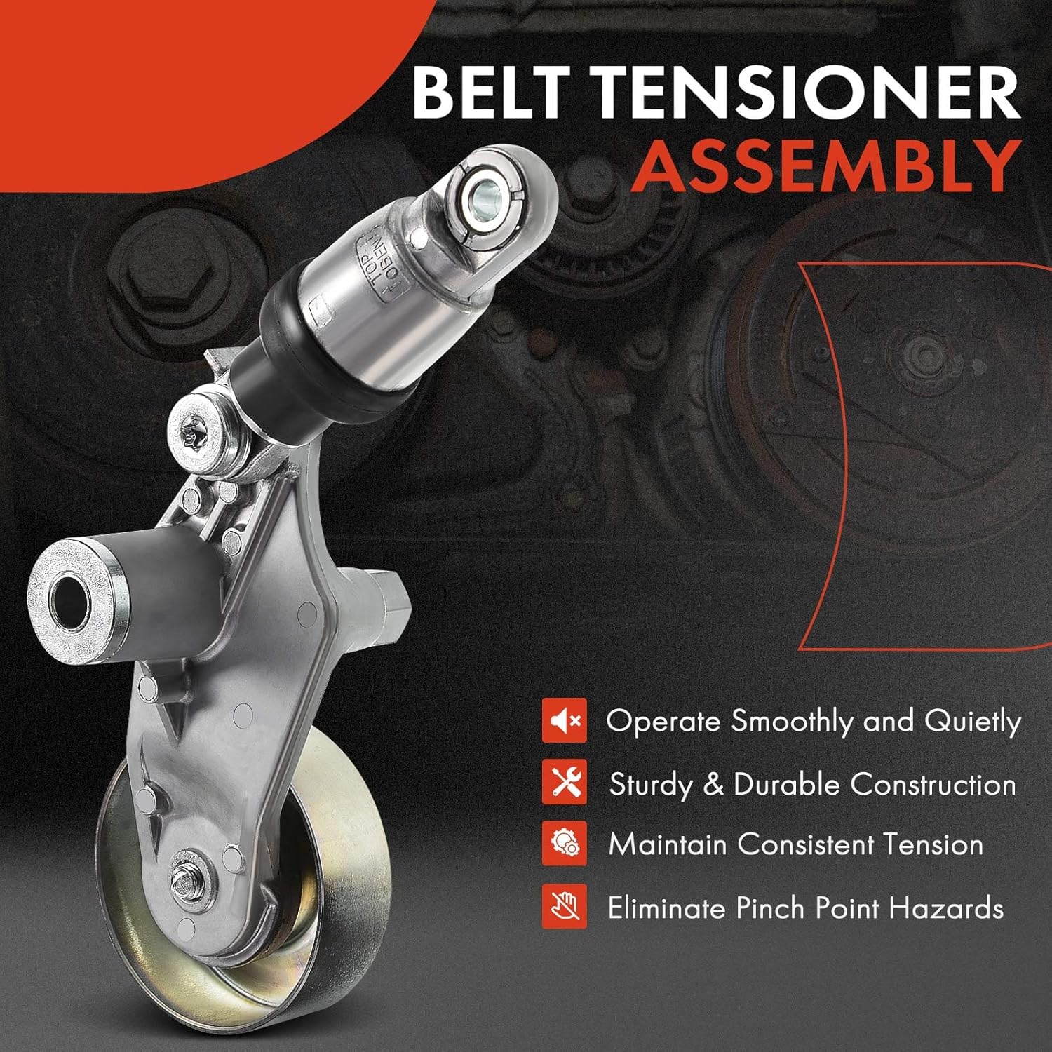 A-Premium Automatic Belt Tensioner Assembly with Pulley Compatible with Honda Odyssey 2002 2003 2004, Replace# 31170P8FA02, 31170P8FA03