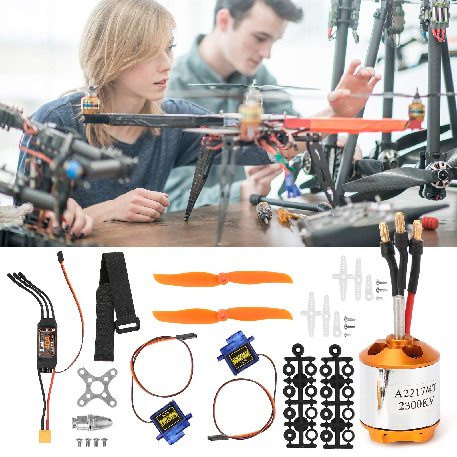 Accessori per aeromodelli, Completo con servo e ESC XT60, Motori RC per aerei, Alta prestazione 2300KV, for Modello Aereo e Modellismo RC