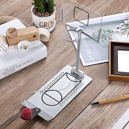 Miniatura 3 de Deekin Juego de 2 juegos de aro de baloncesto de escritorio de mesa, mini juego de baloncesto para adolescentes y adultos, juegos de interiores,