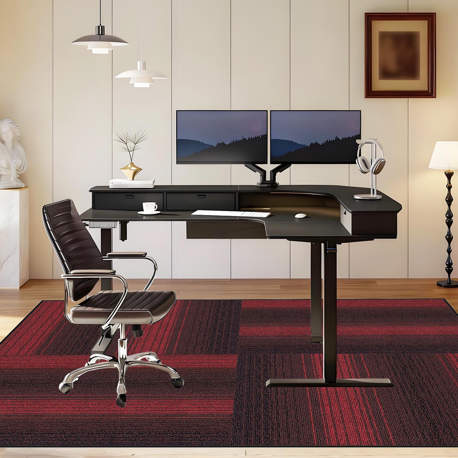 Tappetino per Scrivania per Pavimenti in Legno Tappeto per Sedia con Ruote Tappeto Sedia Gaming Protezione per Pavimento Multiuso Tappeto per Ufficio Salvapavimento Antiscivolo 110 x 170 cm