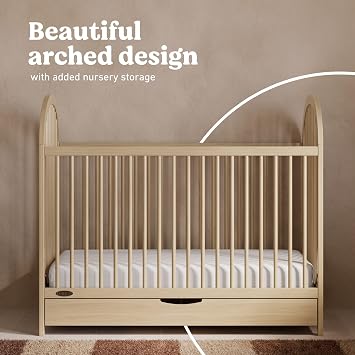 Graco Olivia 3-in-1 Convertible Crib with Drawer Converts from Baby Crib to Toddler Bed and Daybed, GREENGUARD Gold Certified, Baby Safety Alliance Verified, Easy Assembly (Driftwood)
