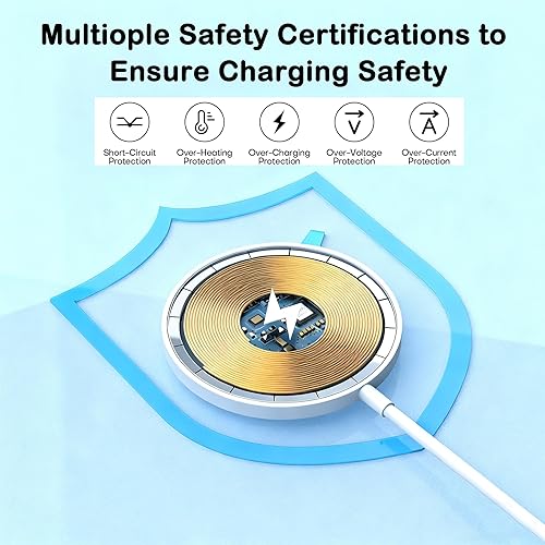 Miniatura 4 de Certificado MFi de Apple Cargador seguro para iPhone 171615, almohadilla de carga inalámbrica magnética rápida de 15 W con bloque USBC PD para