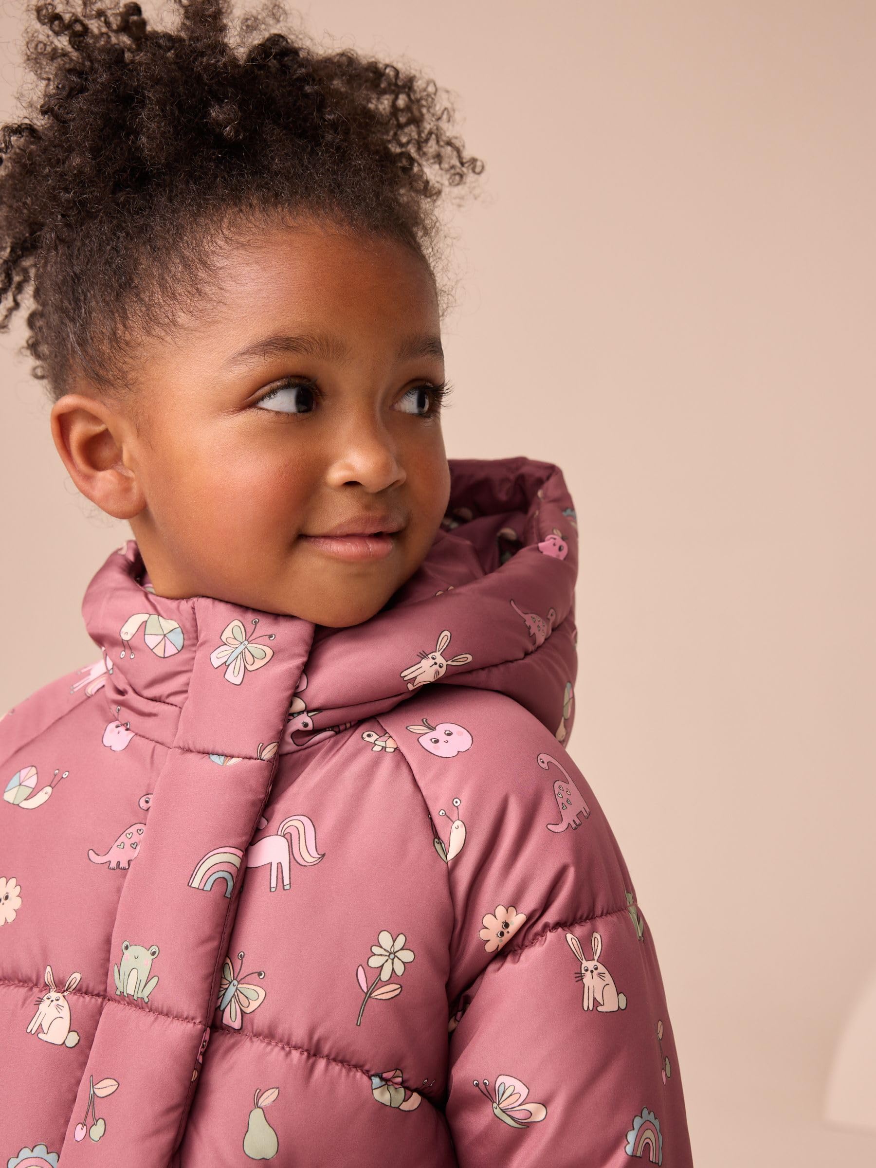 NEXT Niñas Abrigo acolchado con forro de pelo sintético y diseño impermeable