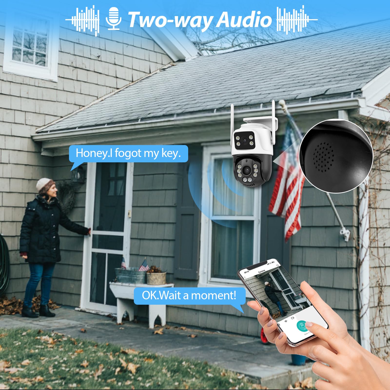 Amazon.com : 6MP Security Camera Outdoor, 360°PTZ Surveillance