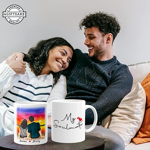 Miniatura 5 de Taza personalizada para pareja del día de San Valentín - Regalo para ella él - Diseño personalizado para novio, novia, marido, esposa con tema de
