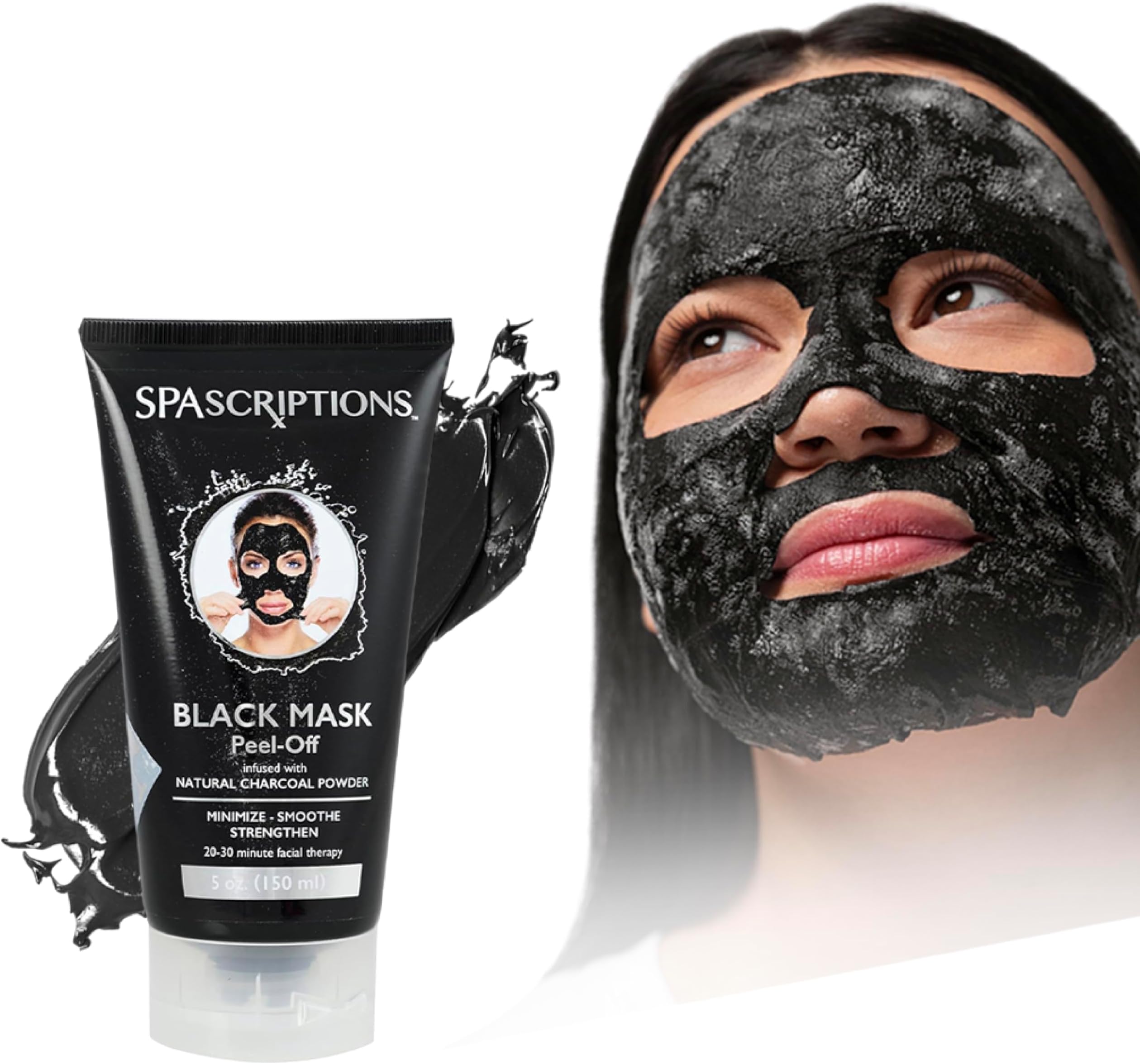 Charcoal Peel Off Face Mask โ Blackhead Remover & Pore Cleansing Black Mask with Salicylic Acid & Tea Tree Oil For Blemish Prone Skin, Detoxifying & Oil Control Skincare, 5 fl oz