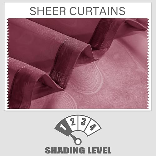 Miniatura 5 de LOYOLADY Cortinas traslúcidas blancas de 108 pulgadas de largo, juego de 1 paneles de cortinas traslúcidas para dormitorio, cortinas traslúcidas