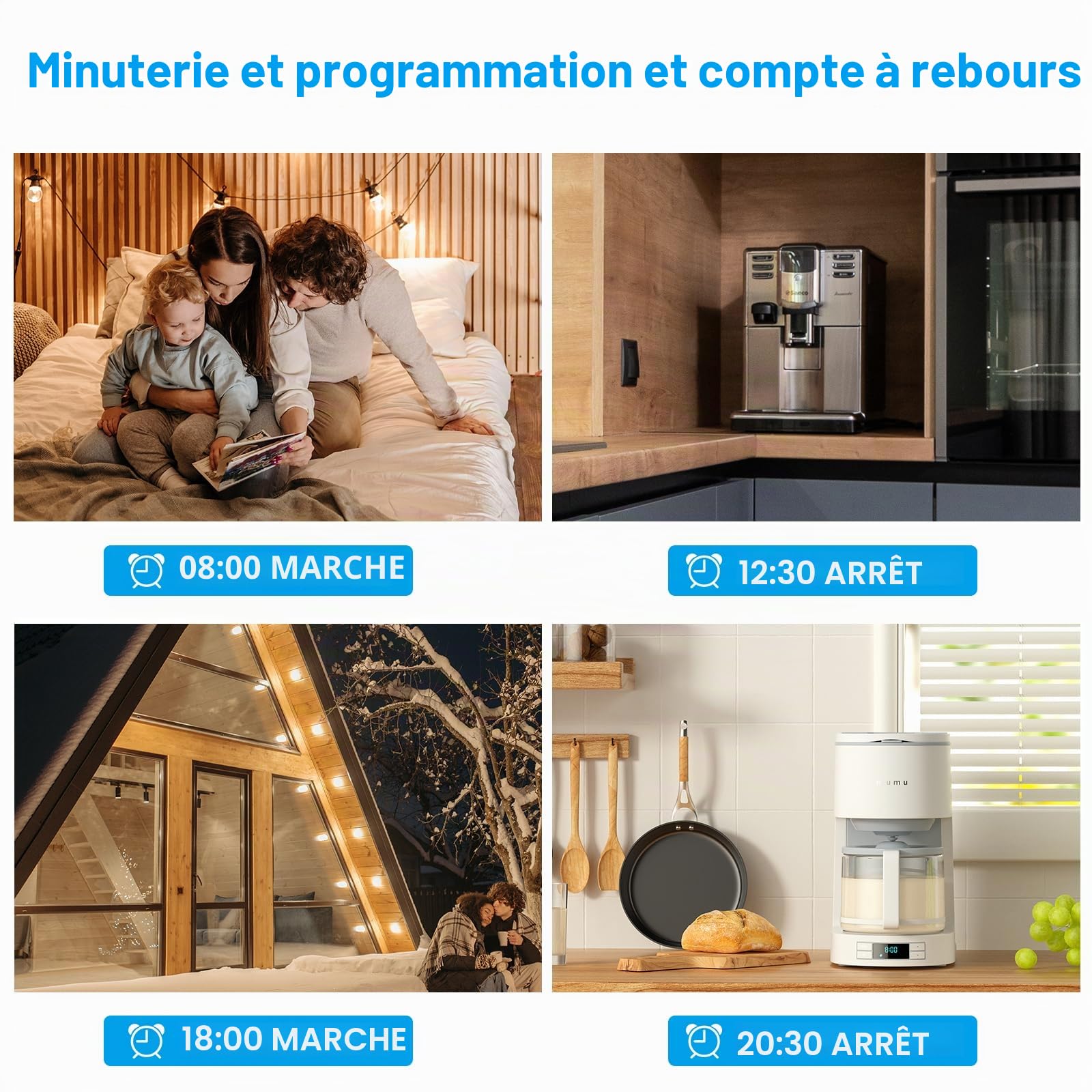 ANTELA Prise Connectée Alexa 16A 2,4/5GHz WiFi | Mesure de Consommation Électrique compatible avec Google Home, Smart Life APP, Horaires et Minuterie, 2PCs