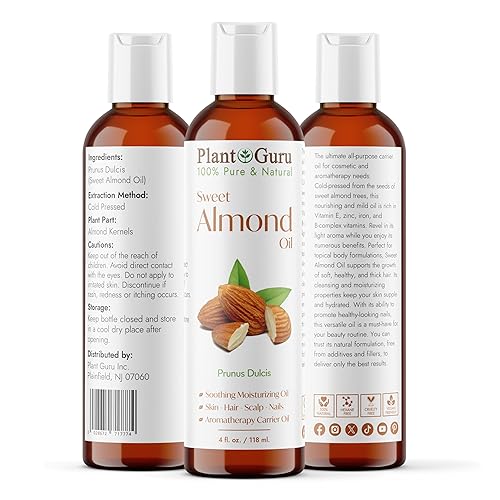 Miniatura 10 de Aceite de almendras dulces 2 oz prensado en frío 100 puro natural para la piel el cuerpo la cara y el cabello creciente hidratante Ideal para cremas