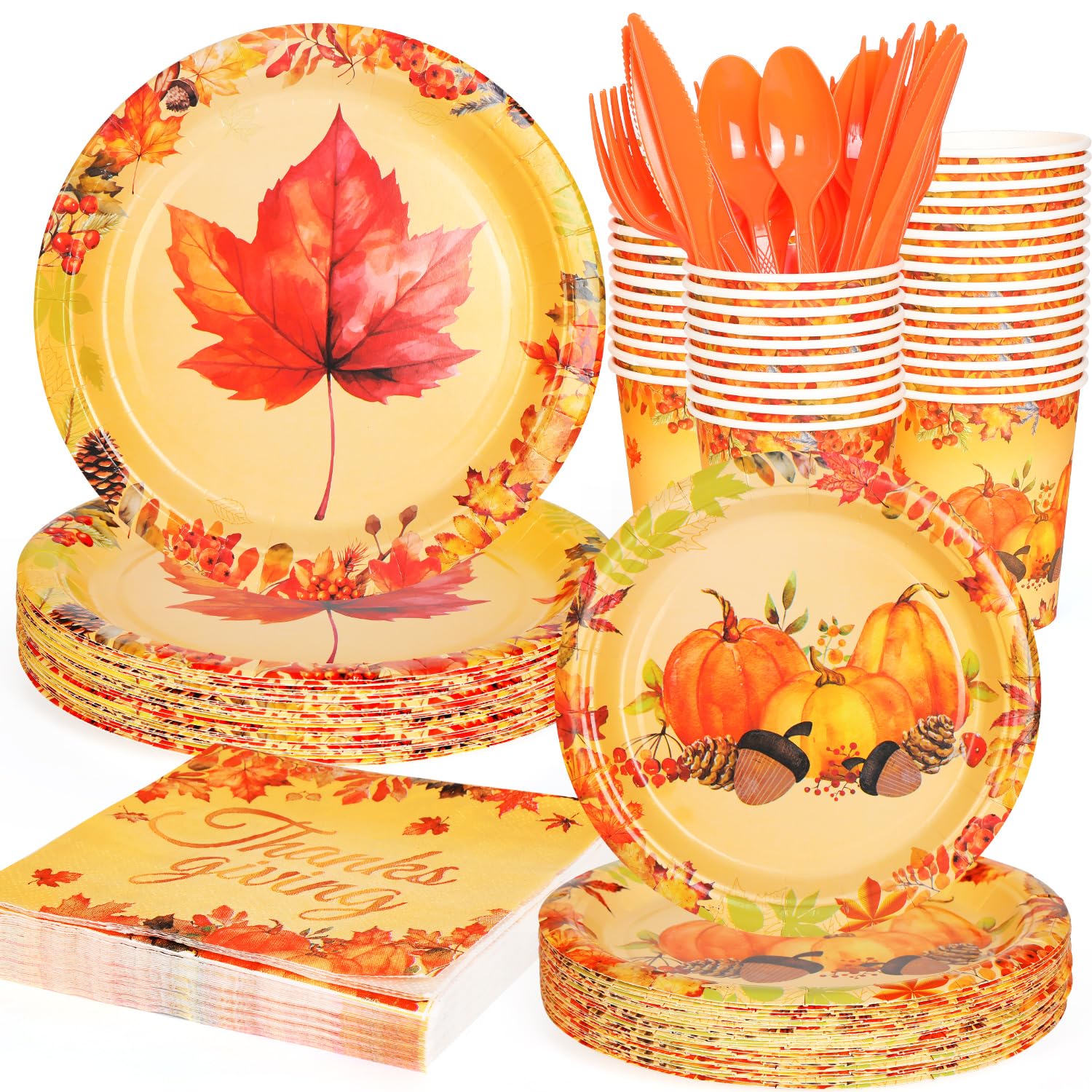 Fall Maple Leaves Dinnerware Set - 25 Piece -1 Fall Maple Leaves Dinnerware Set - 25 Piece -1