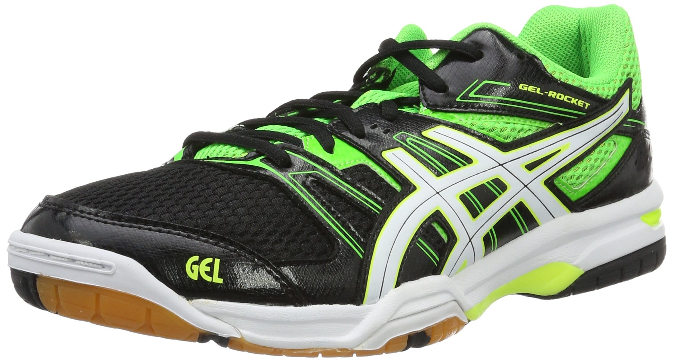Asics Mens Gel Rocket Volleyball Shoes Multicolor Black Green