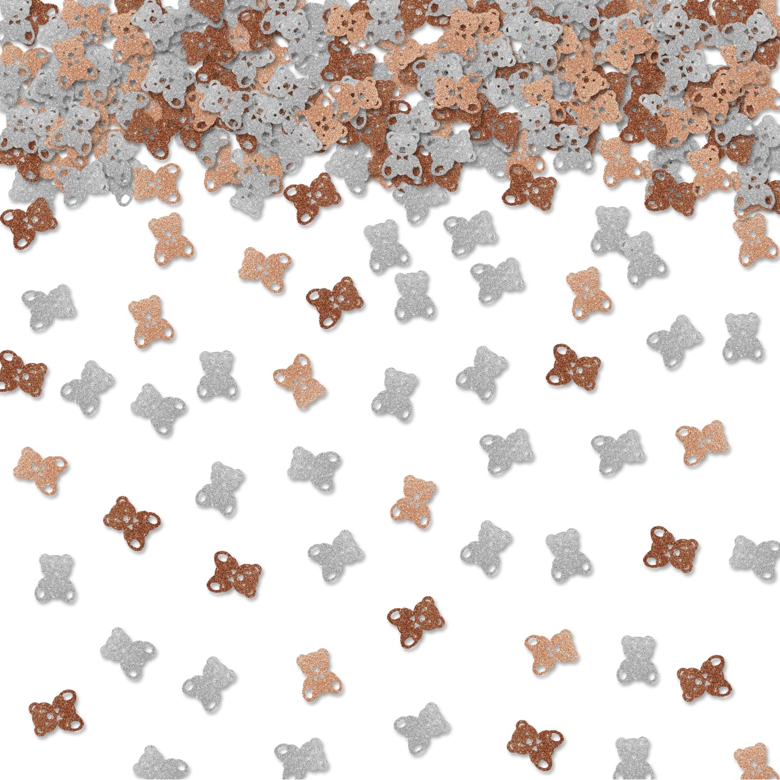 ROSTYAKZ100pcs Bear Confetti, Brown Glitter We Can Bearly Wait Table Confetti for Baby Shower, Teddy Bear Paper Scatters, 1st Birthday/Boy Girl Home Party Table Decoration