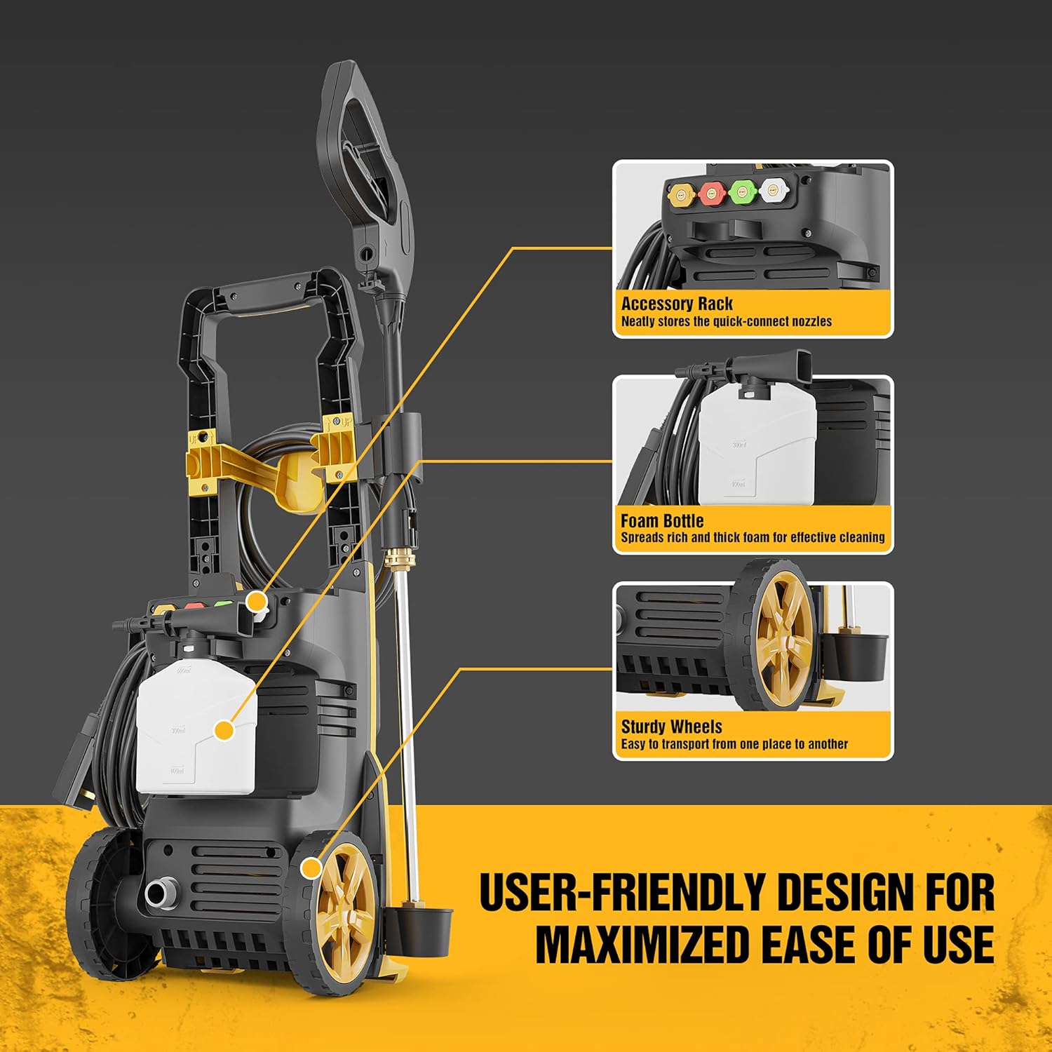 Buy 2 get 3 WestForce Electric Pressure Washer, 2800 PSI 1.85 GPM Professional Car Power Washer with Interchangeable Nozzles