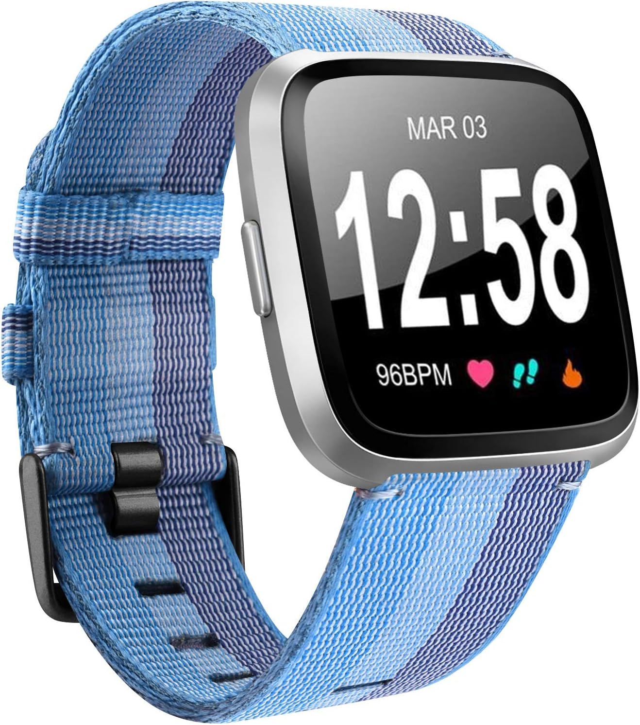 TobfitNylon Fabric Wave Strap for Fitbit Versa 2, Versa Lite - Replacement Band for Women Men, Small Large Sizes