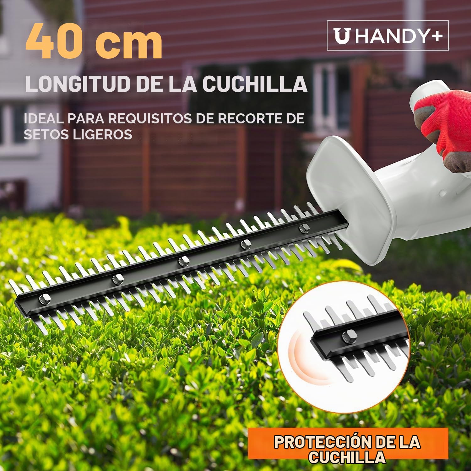 Litheli Recortasetos a batería 20V con batería de 2,0 Ah, Hedge Trimmer mit einem 2,0 Ah Akku. ergonomischer Griff, 45CM Messerlänge für leichte Trimmarbeiten, Leicht Gewicht