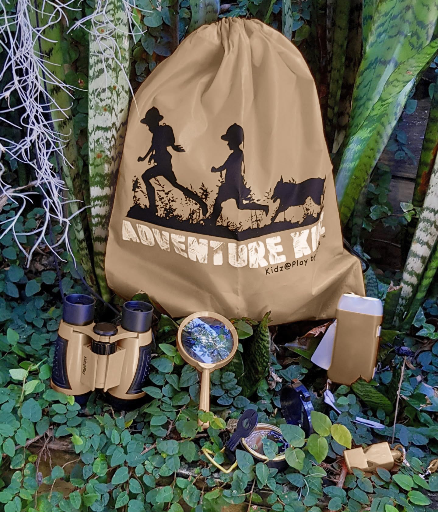 Adventure Kidz Outdoor Exploration Kit, Children’s Binoculars, Flashlight, Compass, Fox Whistle, Magnifying Glass - Image 3