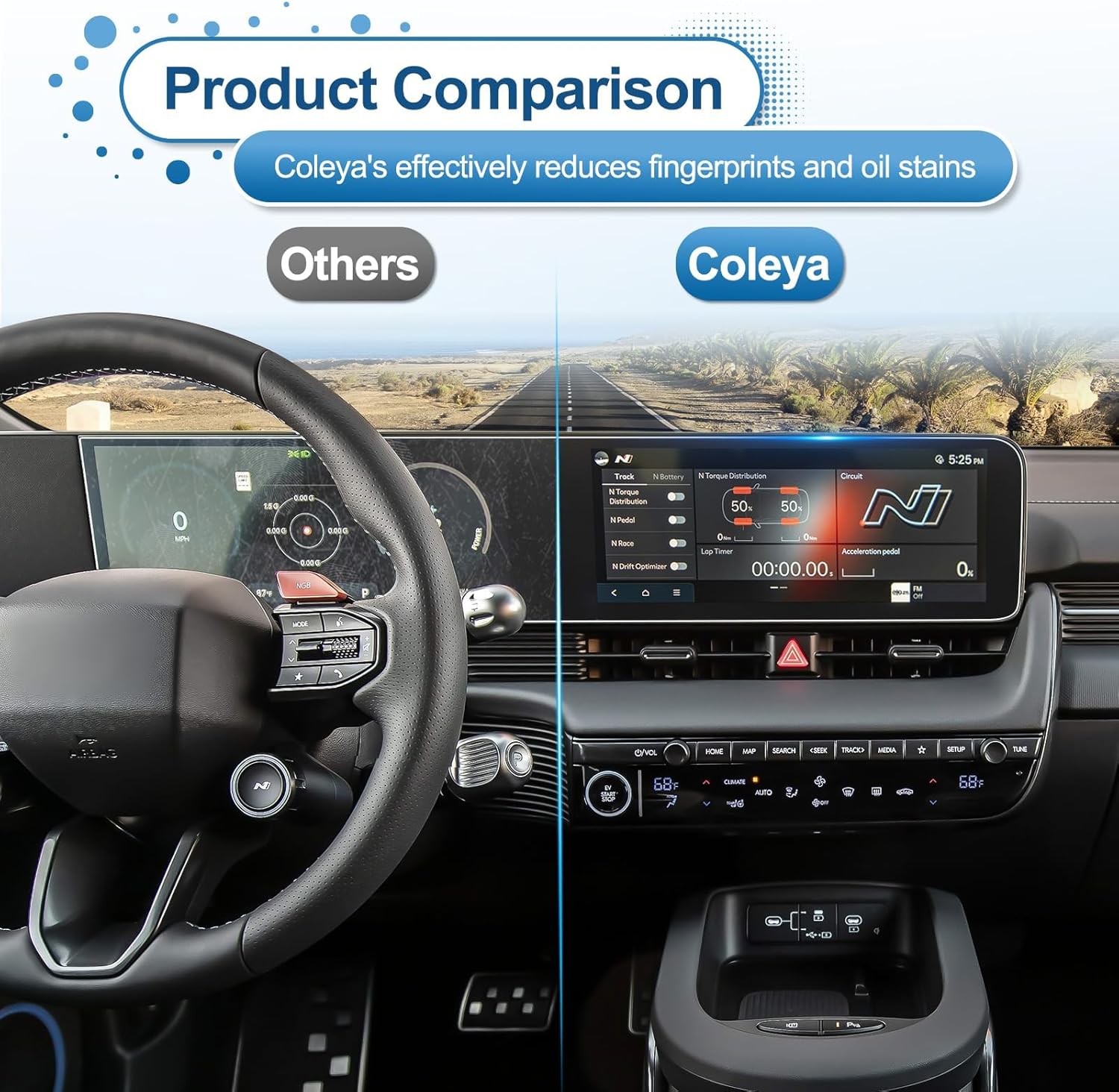 2025 2026 Ioniq 5 Screen Protector for Hyundai Ioniq 5 (SE Standard Range/SE/SEL/Limited/XRT) Dual 12.3-inch Displays, 9H Tempered Glass 2025 Ioniq 5 N Accessories Anti-Scratch&HD Transparent