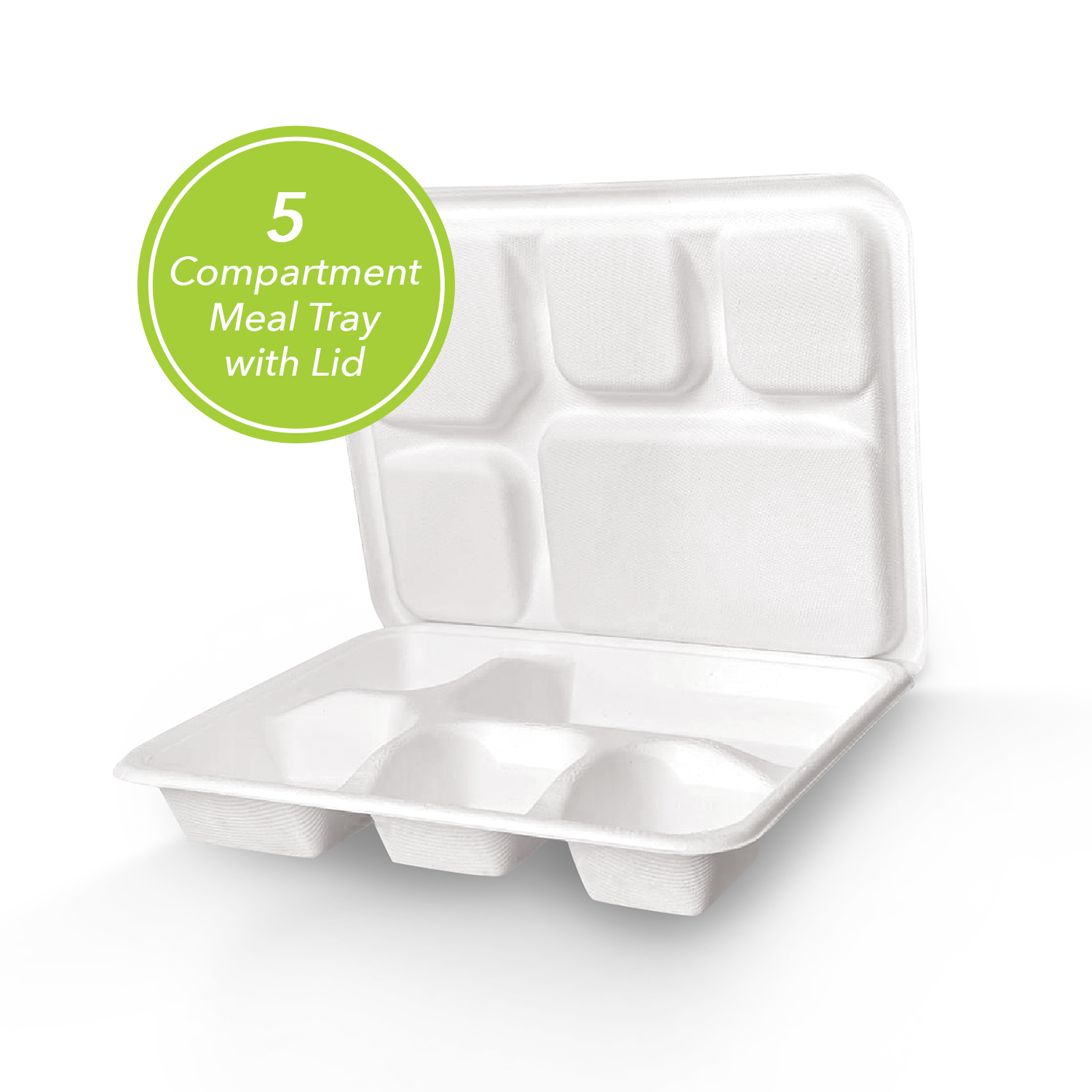 Amazon.com: three leaf 5 COMPARTMENT MEAL TRAY WITH LID SET, 25