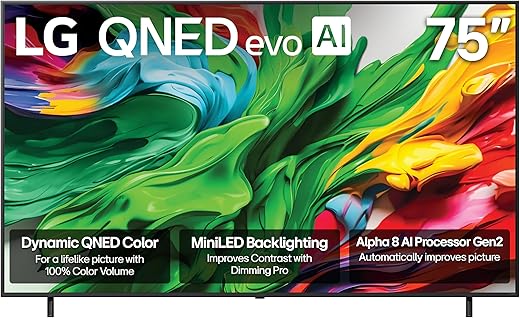 LG 75-Inch 4K QNED Mini LED Smart TV with AI Features