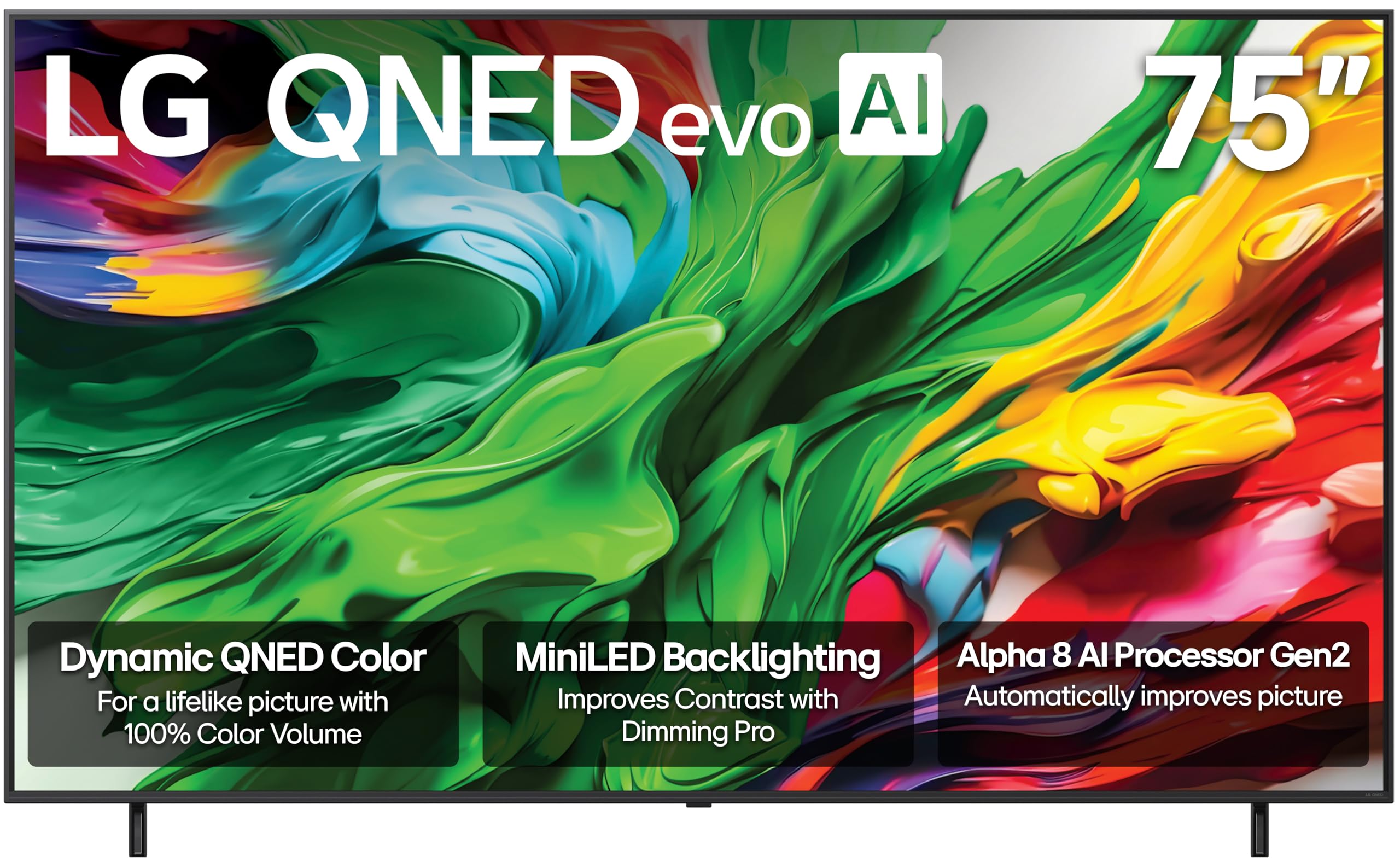 LG 75-Inch Class QNED evo AI QNED85A Series Mini LED 4K Smart TV w/AI Picture, AI Sound, HDR10, AI Super Upscaling 4K, Filmmaker Mode, Wow Orchestra, Alexa Built-in (75QNED85AUA, 2025)LG 75-Inch Class QNED evo AI QNED85A Series Mini L…