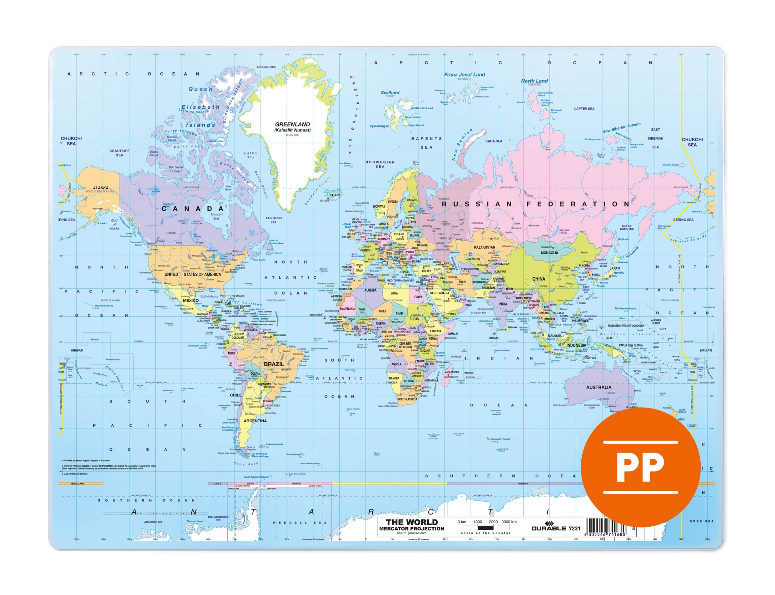 Durable Desk Mat Pp (Polypropylene) Multicolour 50 X 38 Cm