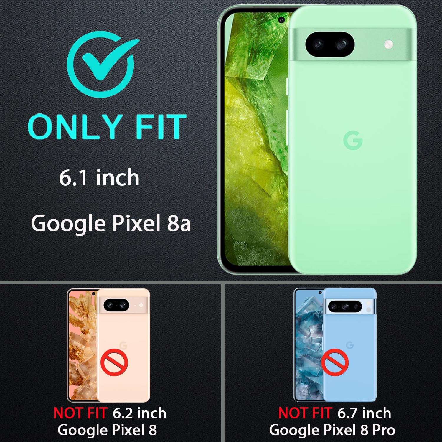 Pixel 8a Tempered Glass Screen Protector + Camera Lens Protector [ 2