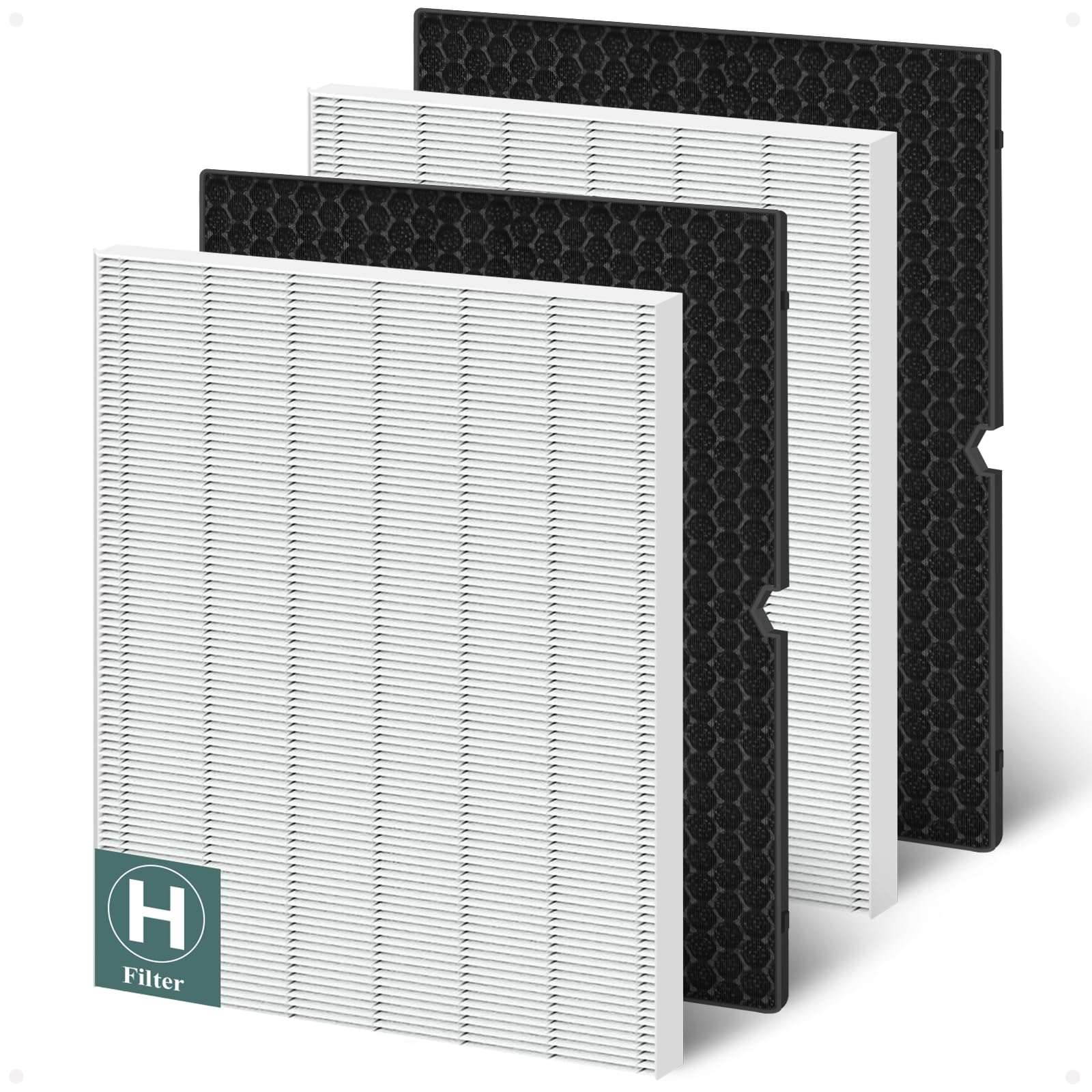 116130 Replacement Filter H for Winix 5500-2 and AM80 Air Purifier, 2 Set HEPA Filter and Activated Carbon Filter Combo Pack