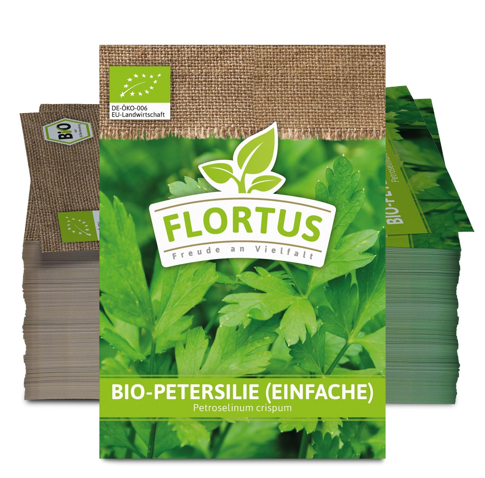FLORTUS 2000-0190-100x Petersilie einfache (100 Tütchen) (BIO Petersiliensamen)
