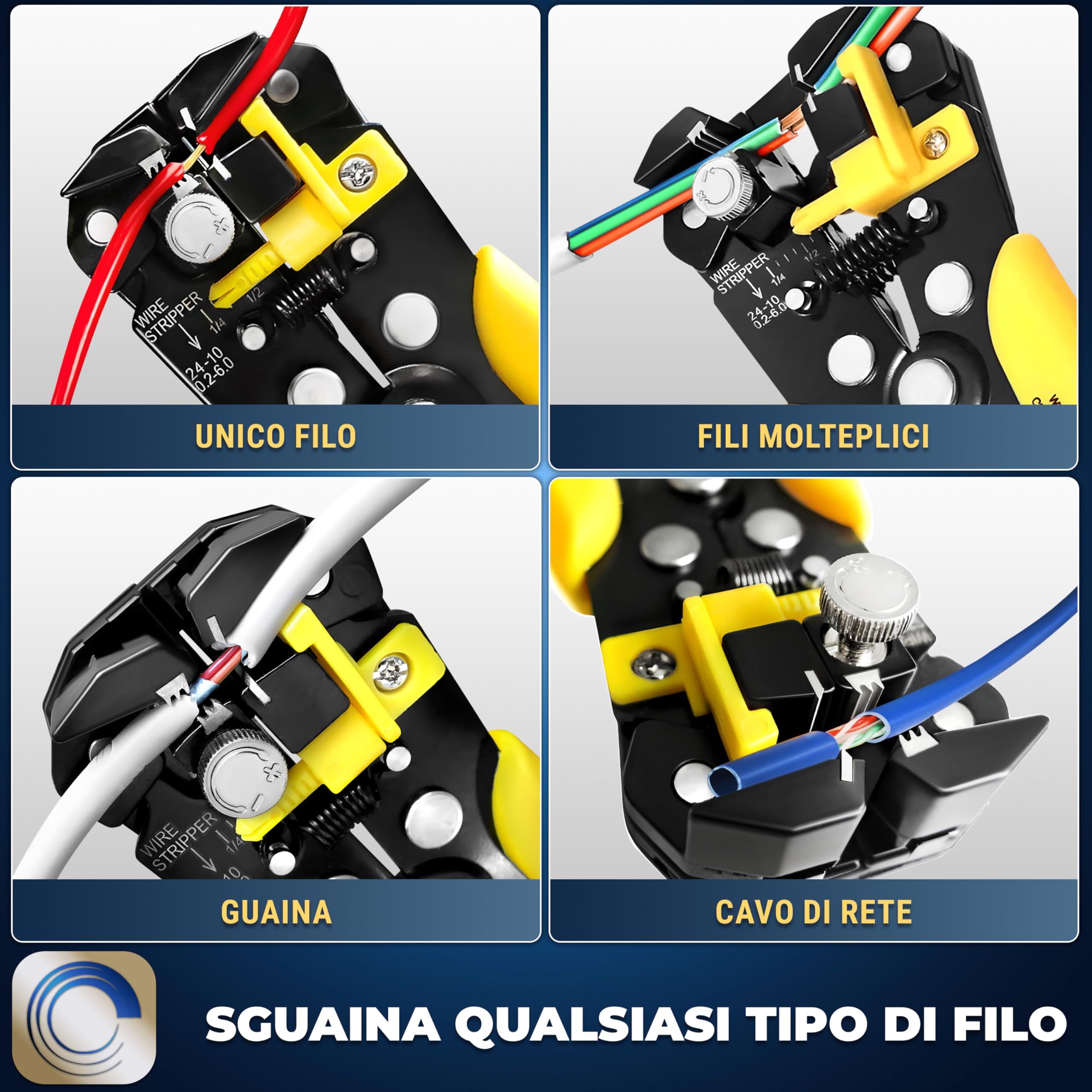 S&R Pinza Spelafili Automatica 205 mm 3 in 1 AWG 24-10 (0,2-6,0 mm²)