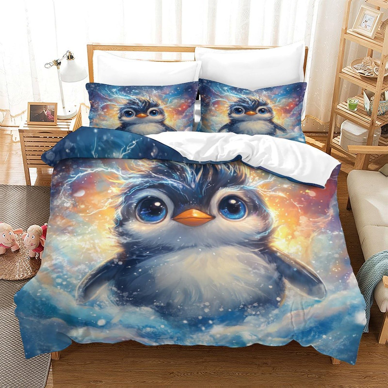 Housse de couette douce microfibre fermeture éclair cachée