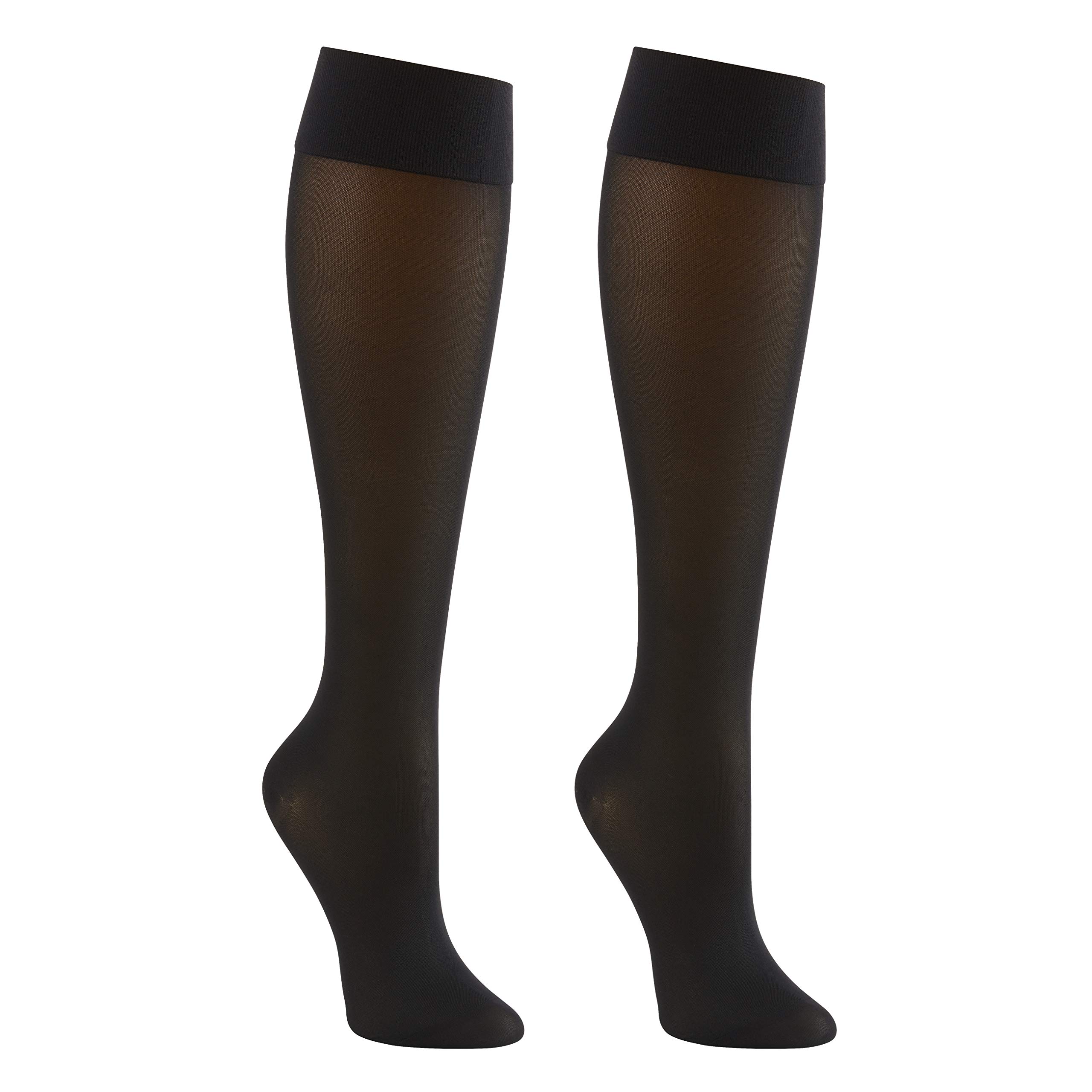 Supporo Knee High Compression Socks For Women, Used For Sports, Medical, and Travel to Boost Blood Circulation and Recovery 16 - 20 mmhg, Large, Black