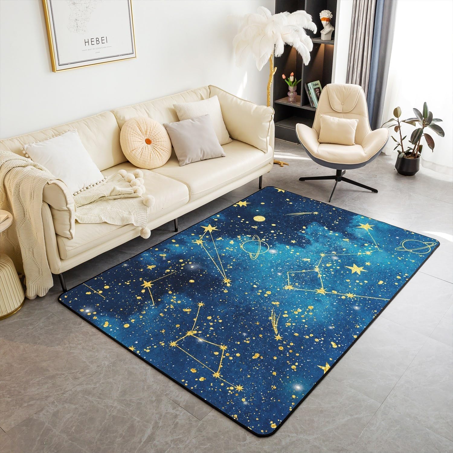 Tapis de salon Voie Lactée pour une ambiance de chambre moderne et douce