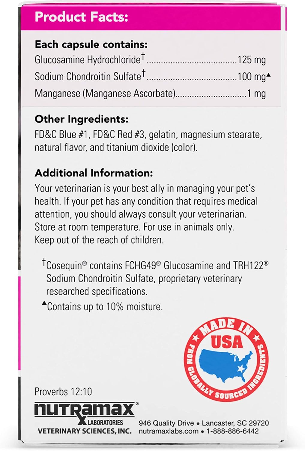 Nutramax Cosequin Joint Health Supplement for Cats - With Glucosamine and Chondroitin, 55 Capsules : Pet Bone And Joint Supplements : Pet Supplies