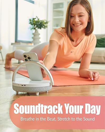 Miniatura 7 de Lámpara de noche con cargador inalámbrico, regalos de cumpleaños para mujeres, lámpara de noche táctil 6 en 1, altavoz Bluetooth portátil, regalo