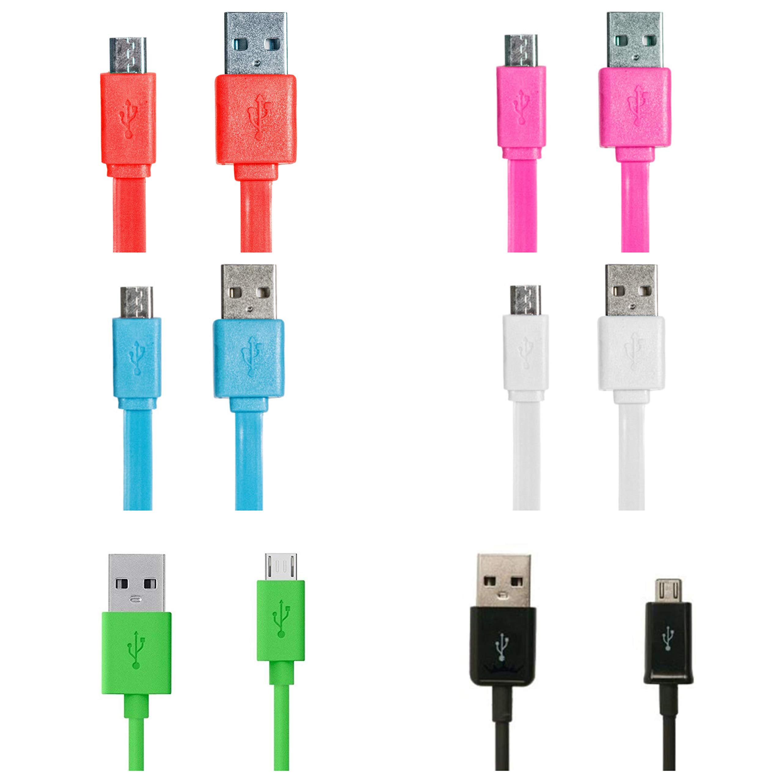SANOXY (5 PACK MIX COLORS USB 2.0 Cable - A Male to Micro B - 3 Feet (0.9 Meters)-5 PACK COLORFUL MICRO USB CABLES