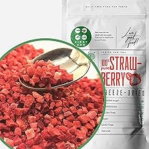 Pieces of Freeze Dried Strawberries Sugar Free | 100% Natural Freeze Dried Fruit Strawberry Dehydrated Berries | Dehydrated Red Fruits | Dried Strawberries | ZingyZoo Dried Strawberries