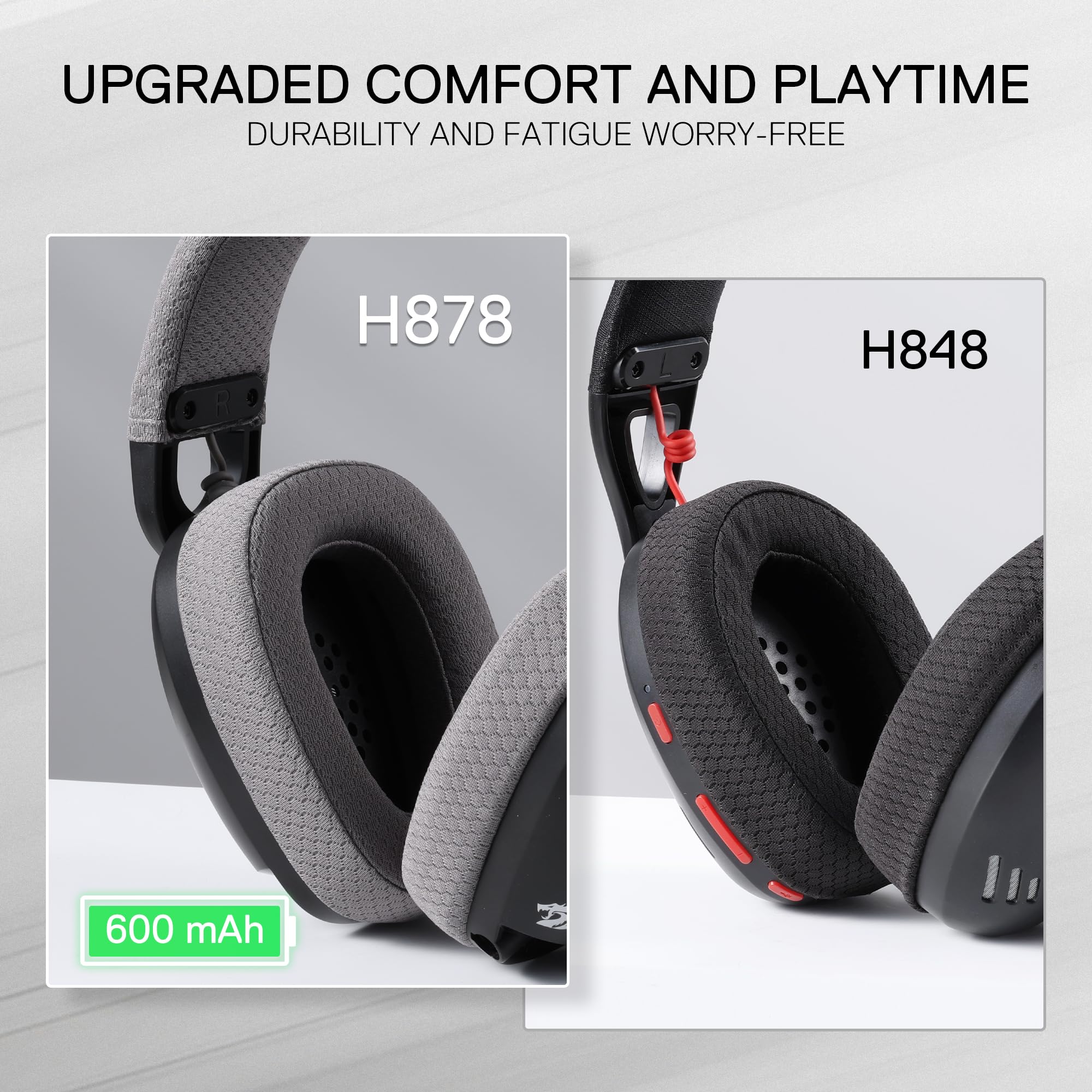 Redragon H878 Cuffie Gaming 3 Modalità 7.1 Nero Grigio