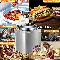 Vista 7 de Dispensador de queso Nacho con bomba de acero inoxidable, calentador de salsa de queso de 2.8 cuartos de galón, calentador eléctrico de 6