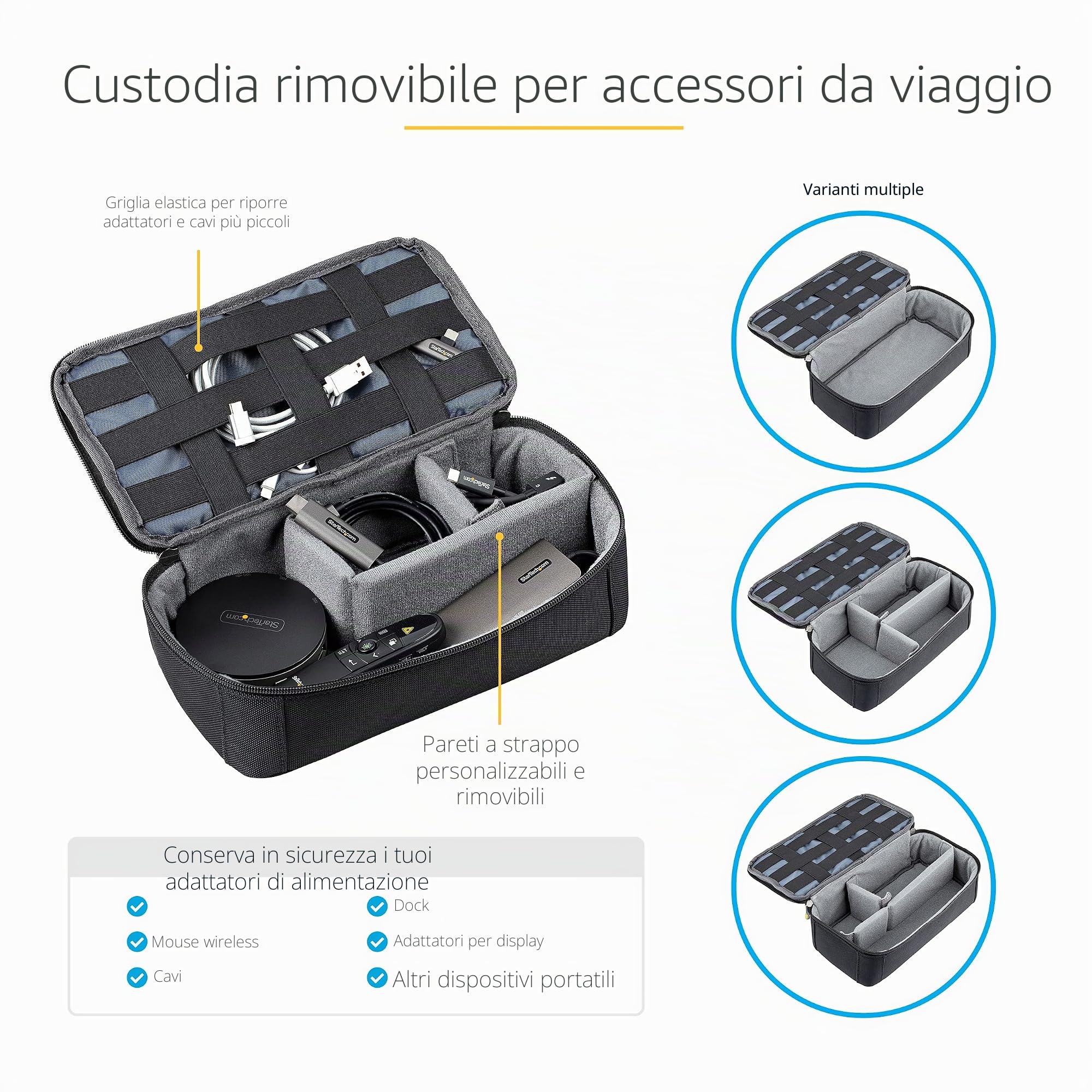 StarTech.com Zaino per laptop con custodia rimovibile per accessori
