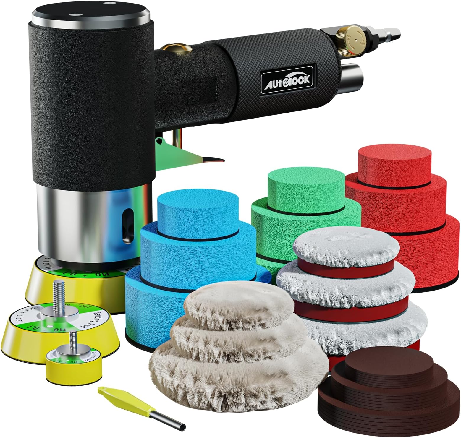 WP WORKPAD Mini Air Sander, Random Orbital Air Sander, Mini Pneumatic