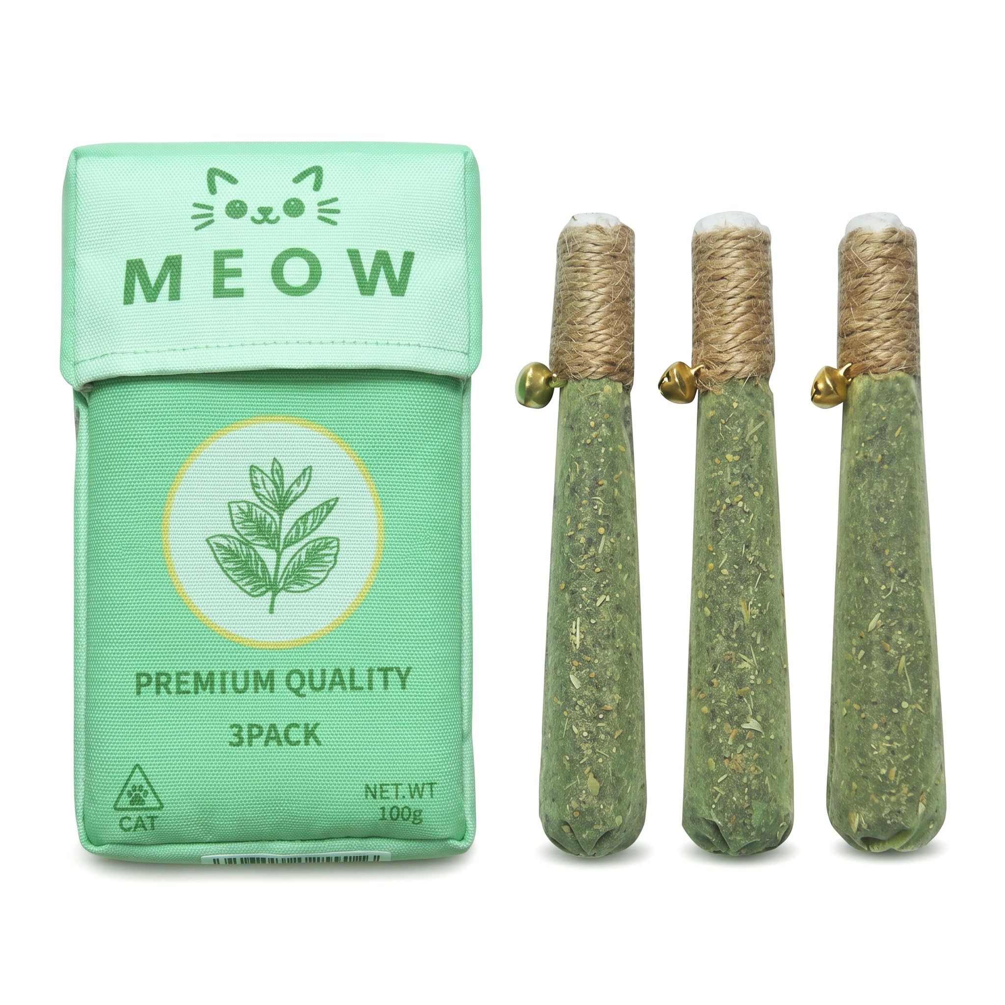 3 Pack Organic Catnip Soft Chew and Kicker Toys for Kitten Teething Cats